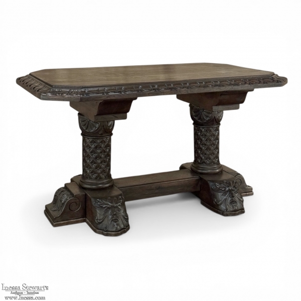 19th Century French Gothic Revival Library Table