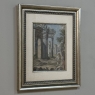 18th Century Framed French Hand-Painted Engraving of Classical Architectural Ruins