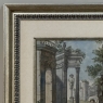 18th Century Framed French Hand-Painted Engraving of Classical Architectural Ruins