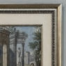 18th Century Framed French Hand-Painted Engraving of Classical Architectural Ruins