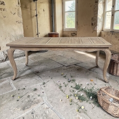 Antique Country French Stripped Fruitwood Dining Table