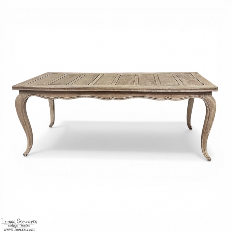 Antique Country French Stripped Fruitwood Dining Table