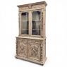 19th Century French Renaissance Revival Carved Oak Bookcase ~ Cabinet in Stripped Oak
