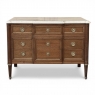 Antique French Louis XVI Mahogany Commode with Carrara Marble