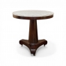 19th Century French Louis Philippe Period Mahogany Center Table with Original Carrara Marble Top