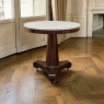 19th Century French Louis Philippe Period Mahogany Center Table with Original Carrara Marble Top