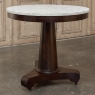 19th Century French Louis Philippe Period Mahogany Center Table with Original Carrara Marble Top
