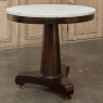 19th Century French Louis Philippe Period Mahogany Center Table with Original Carrara Marble Top