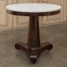 19th Century French Louis Philippe Period Mahogany Center Table with Original Carrara Marble Top