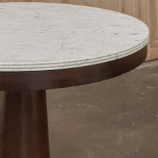 19th Century French Louis Philippe Period Mahogany Center Table with Original Carrara Marble Top