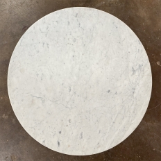 19th Century French Louis Philippe Period Mahogany Center Table with Original Carrara Marble Top