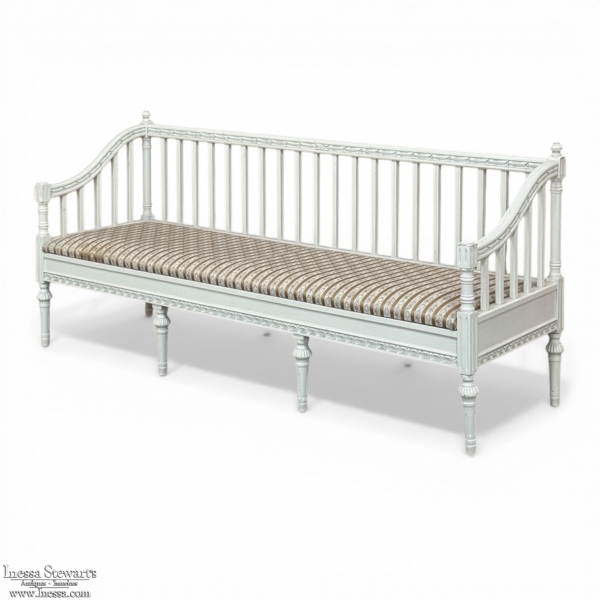 18th Century Swedish Gustavian Painted Settee ~ Neoclassical Design