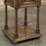 Pair of Gothic Revival Oak Nightstands with Carrara Marble Tops