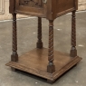 Pair of Gothic Revival Oak Nightstands with Carrara Marble Tops