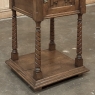 Pair of Gothic Revival Oak Nightstands with Carrara Marble Tops