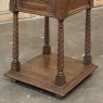 Pair of Gothic Revival Oak Nightstands with Carrara Marble Tops