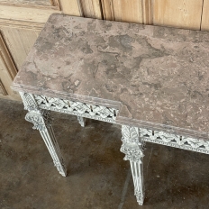Neoclassical Italian Painted and Carved Wood Console with Marble Top ~ Louis XVI Style