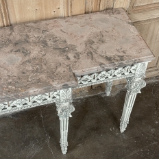 Neoclassical Italian Painted and Carved Wood Console with Marble Top ~ Louis XVI Style