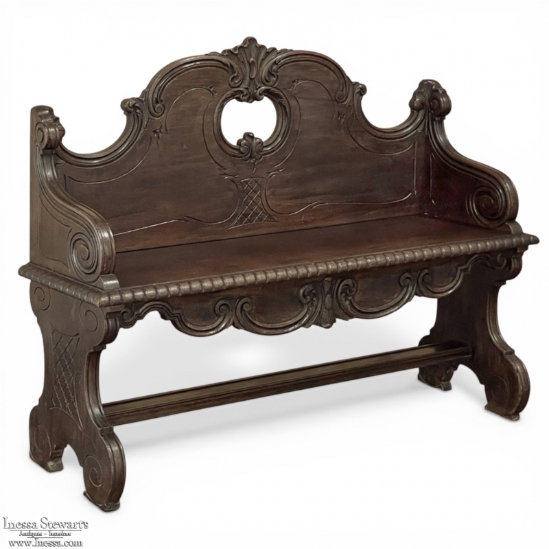 19th Century Italian Hall Bench