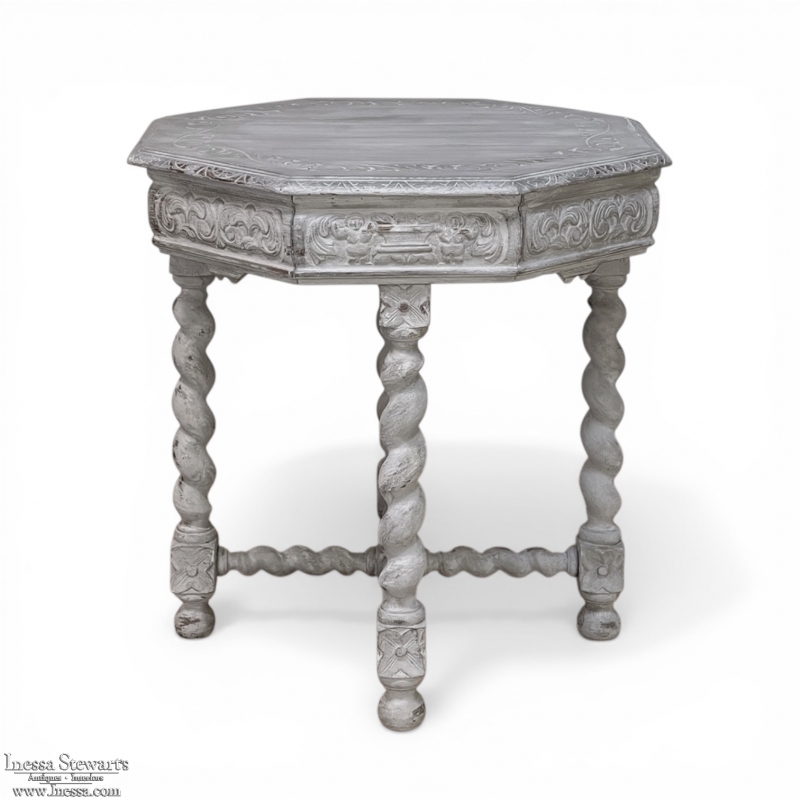 Antique Renaissance Octagonal Center Table ~ End Table