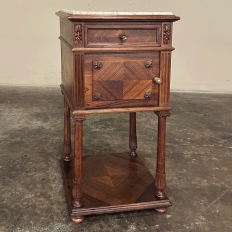 Antique French Louis XVI Rosewood Marble Top Nightstand