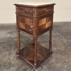 Antique French Louis XVI Rosewood Marble Top Nightstand