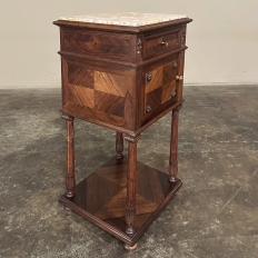 Antique French Louis XVI Rosewood Marble Top Nightstand
