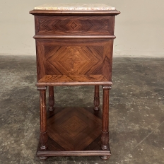 Antique French Louis XVI Rosewood Marble Top Nightstand