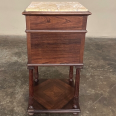 Antique French Louis XVI Rosewood Marble Top Nightstand