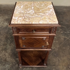 Antique French Louis XVI Rosewood Marble Top Nightstand