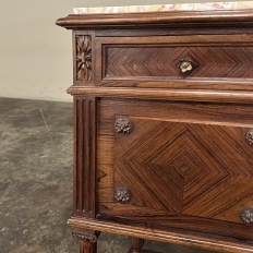 Antique French Louis XVI Rosewood Marble Top Nightstand
