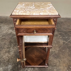 Antique French Louis XVI Rosewood Marble Top Nightstand