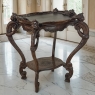 19th Century Italian Carved Walnut End Table with Removable Tray