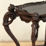 19th Century Italian Carved Walnut End Table with Removable Tray