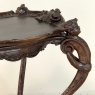 19th Century Italian Carved Walnut End Table with Removable Tray