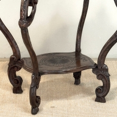 19th Century Italian Carved Walnut End Table with Removable Tray
