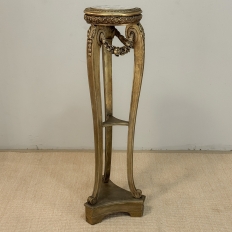 19th Century French Louis XVI Giltwood Marble Top Pedestal