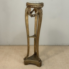 19th Century French Louis XVI Giltwood Marble Top Pedestal