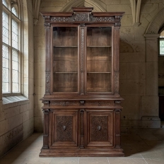 19th Century Grand French Renaissance Walnut Bookcase