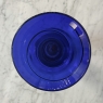 Art Deco Cobalt Blue & Copper Glass Vase with Spiral Design