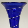Art Deco Cobalt Blue & Copper Glass Vase with Spiral Design