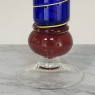 Art Deco Cobalt Blue & Copper Glass Vase with Spiral Design