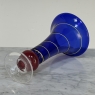 Art Deco Cobalt Blue & Copper Glass Vase with Spiral Design