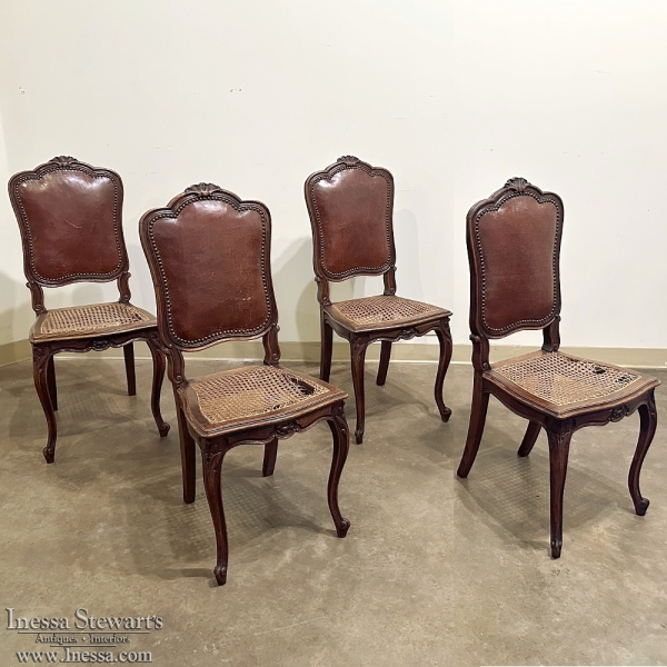 Set of Four French Louis XV Side Chairs ~ Dining Chairs