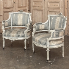 Pair of Louis XVI Painted Bergères ~ Paris