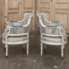 Pair of Louis XVI Painted Bergères ~ Paris