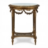 Antique French Louis XVI Giltwood Oval Side Table with Carrara Marble Top
