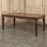 French Louis XVI Style Walnut Dining Table with Parquetry Top