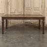 French Louis XVI Style Walnut Dining Table with Parquetry Top