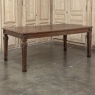 French Louis XVI Style Walnut Dining Table with Parquetry Top